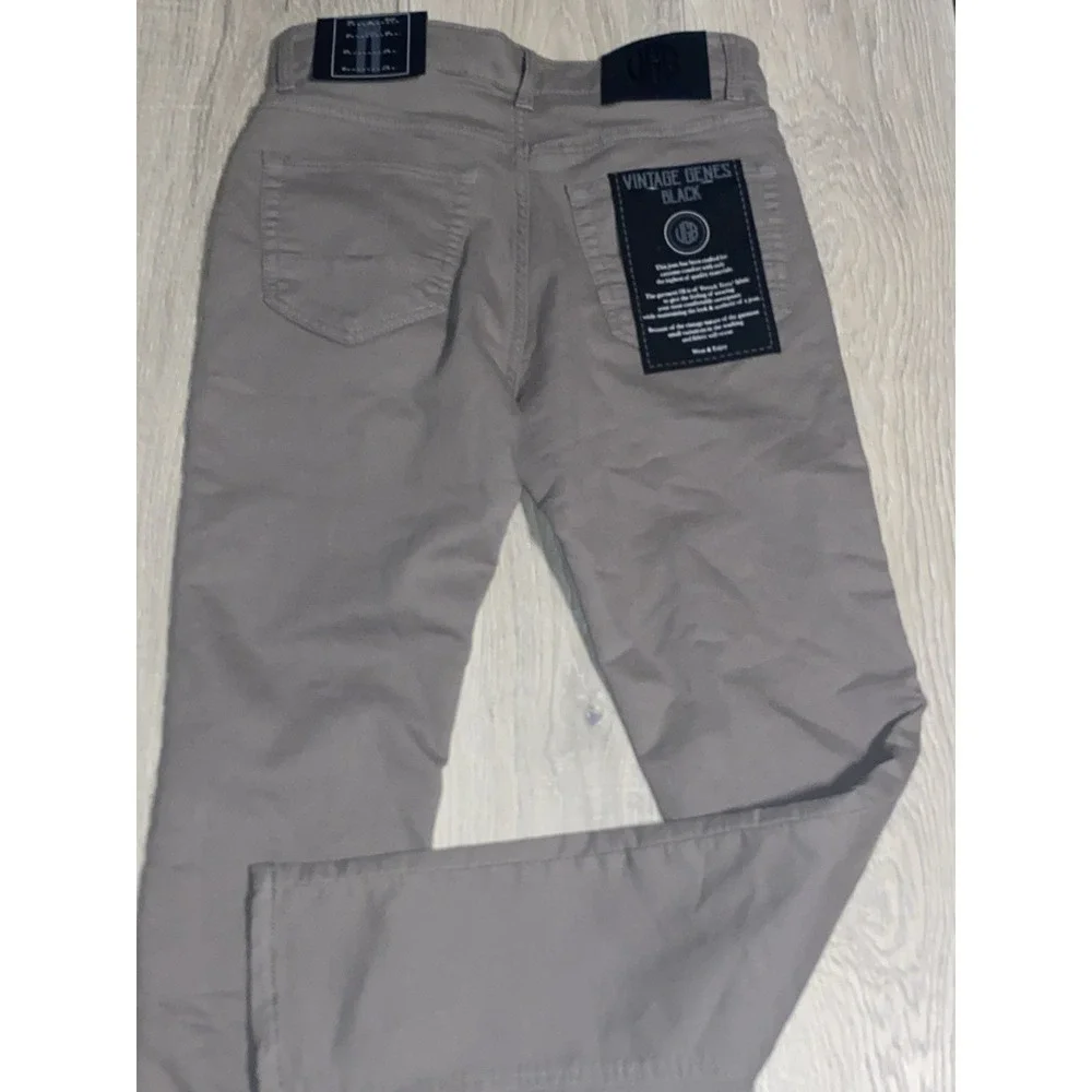VGB Vintage Genes Black Men's Slim Fit French Terry Gray Jeans 28 X 30 - NWT